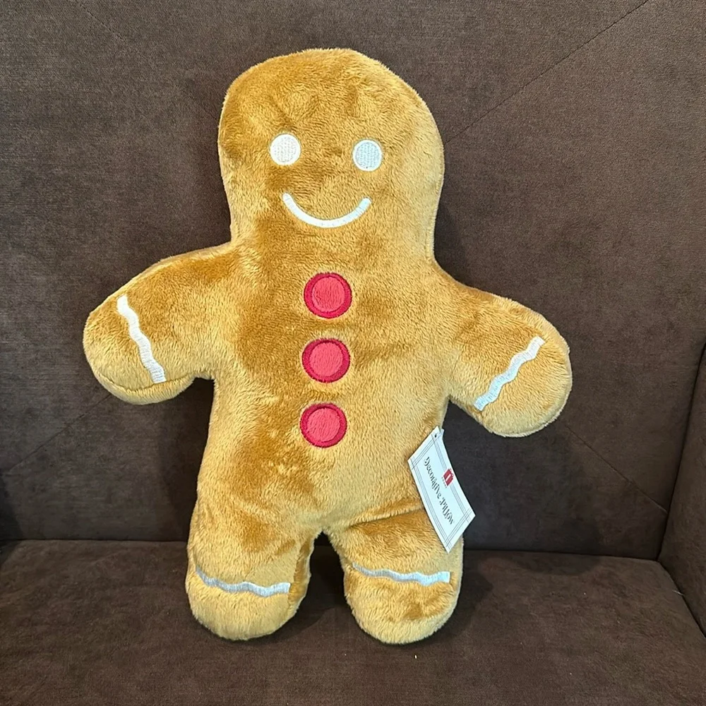 NWT Target Bullseye Playground Gingerbread Man Christmas Pillow large size